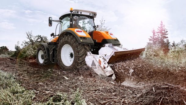 Steyr 6300 terrus cvt with heavy duty forestry mulcher new 5472 3648